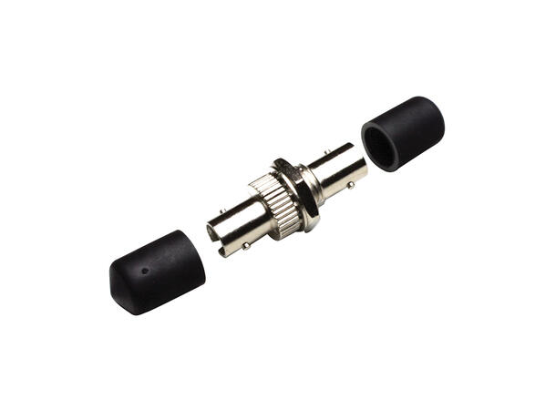 Adapter SM/MM ST-SPX Black dustcap Metal, DD-hole, Zr. sleeve 